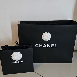 Chanel Black Shopping Bag Set